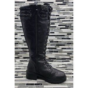 Torrid Black Lace-Up Heeled Boots